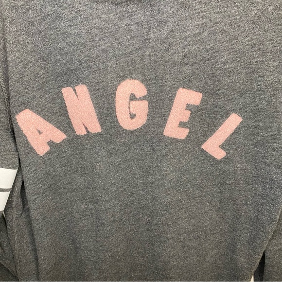 Victoria's Secret Angel Grey Sweatshirt Fleece Zipper Hoodie Women's Size Small - Picture 9 of 15
